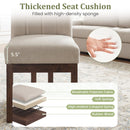 Modern Farmhouse Fabric Dining Chairs Set of 4 with 5.5" Thickened Padded Seat by DirectDeals