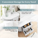 2-Drawer Nightstand Modern Faux Marble Bedside Table with Storage-White by LJGDeals