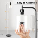 Modern Floor Lamp with Hanging Glass Lampshade and Foot Switch by LJGDeals