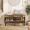 Modern Freestanding Shoe Cabinet with 2 Flip Drawers and Adjustable Shelves for Entryway-Natural by LJGDeals