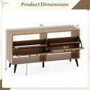 Modern Freestanding Shoe Cabinet with 2 Flip Drawers and Adjustable Shelves for Entryway-Natural by LJGDeals