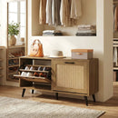 Modern Freestanding Shoe Cabinet with 2 Flip Drawers and Adjustable Shelves for Entryway-Natural by LJGDeals