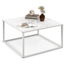 Modern Glass Square Coffee Table with Metal Frame for Living Room by LJGDeals
