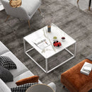 Modern Glass Square Coffee Table with Metal Frame for Living Room by LJGDeals