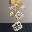 Modern Gold Cube Crystal Chandelier