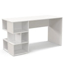 Modern Computer Desk with 3 Tier Storage Shelves for Home Office-White by LJGDeals