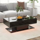 Modern LED Coffee Table with 20 Color LED Lights and 2 Storage Drawers by LJGDeals