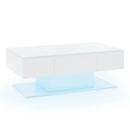 Modern LED Coffee Table with 20 Color LED Lights and 2 Storage Drawers by LJGDeals