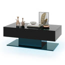 Modern LED Coffee Table with 20 Color LED Lights and 2 Storage Drawers by LJGDeals