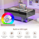 Modern LED Coffee Table with 20 Color LED Lights and 2 Storage Drawers by LJGDeals