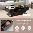 Modern LED Coffee Table with 20 Color LED Lights and 2 Storage Drawers by LJGDeals