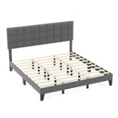 King Size Modern Linen Bed Frame with Adjustable Headboard-Gray by LJGDeals