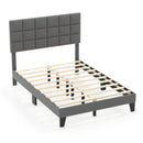 Full Size Modern Linen Bed Frame with Adjustable Headboard-Gray by LJGDeals