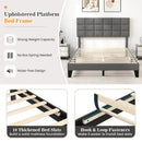 Queen Size Modern Linen Bed Frame with Adjustable Headboard-Gray by LJGDeals