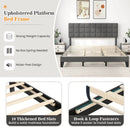 King Size Modern Linen Bed Frame with Adjustable Headboard-Gray by LJGDeals