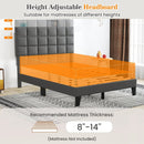 Full Size Modern Linen Bed Frame with Adjustable Headboard-Gray by LJGDeals