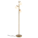 Modern Living Room Set: Modular L-shaped Sectional Sofa Lift Top Coffee Table & 3-Globe Floor Lamp
