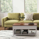 Modern Living Room Set: Modular L-shaped Sectional Sofa Lift Top Coffee Table & 3-Globe Floor Lamp by LJGDeals
