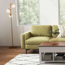 Modern Living Room Set: Modular L-shaped Sectional Sofa Lift Top Coffee Table & 3-Globe Floor Lamp by LJGDeals