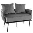 Modern Loveseat Sofa Upholstered Dutch Velvet Sofa Couch by LJGDeals