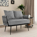 Modern Loveseat Sofa Upholstered Dutch Velvet Sofa Couch by LJGDeals