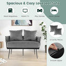 Modern Loveseat Sofa Upholstered Dutch Velvet Sofa Couch by LJGDeals