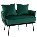 Modern Loveseat Sofa Upholstered Dutch Velvet Sofa Couch by DirectDeals