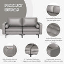 Modern Loveseat Sofa with 2 Bolsters and Side Storage Pocket by LJGDeals