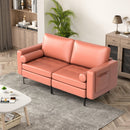 Modern Loveseat Sofa with 2 Bolsters and Side Storage Pocket
