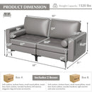 Modern Loveseat Sofa with 2 Bolsters and Side Storage Pocket by LJGDeals