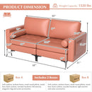 Modern Loveseat Sofa with 2 Bolsters and Side Storage Pocket by LJGDeals