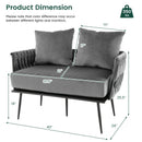 Modern Loveseat Sofa Upholstered Dutch Velvet Sofa Couch by LJGDeals