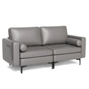 Modern Loveseat Sofa with 2 Bolsters and Side Storage Pocket by LJGDeals