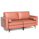 Modern Loveseat Sofa with 2 Bolsters and Side Storage Pocket by LJGDeals