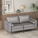 Modern Loveseat Sofa with 2 Bolsters and Side Storage Pocket by LJGDeals
