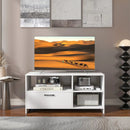 Modern Media Console Table with 3 Open Compartments and 1 Storage Drawer-White by LJGDeals