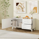Modern Mid Century TV Stand with Drawers for 44 Inch TV-White by LJGDeals