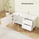 Modern Mid Century TV Stand with Drawers for 44 Inch TV-White by LJGDeals
