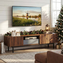 Modern Mid Century TV Cabinetfor TVs up to 82" with Drawer-Walnut by LJGDeals