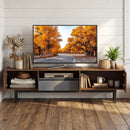 Modern Mid Century TV Cabinetfor TVs up to 82" with Drawer-Walnut by LJGDeals