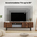 Modern Mid Century TV Cabinetfor TVs up to 82" with Drawer-Walnut by LJGDeals