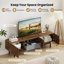 Modern Mid Century TV Cabinetfor TVs up to 82" with Drawer-Walnut by LJGDeals