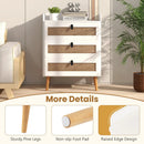 Modern End Table with 3 Rattan Decorated Drawers-White by LJGDeals