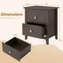 Modern Nightstand with 2 Drawers for Small Spaces by LJGDeals