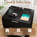 Nightstand with Charging Station and Storage Drawer by LJGDeals