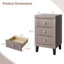 Modern Nightstand with 3 Drawers for Bedroom Living Room by LJGDeals