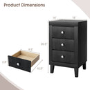Modern Nightstand with 3 Drawers for Bedroom Living Room by LJGDeals