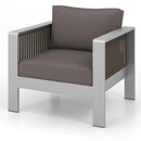 Patio Furniture Aluminum Armchair with Thick Back and Seat Cushion by LJGDeals