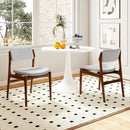 Modern Padded Dining Chairs with Rubber Wood Legs Set of 2-Brown by LJGDeals