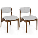 Modern Padded Dining Chairs with Rubber Wood Legs Set of 2-Brown by LJGDeals